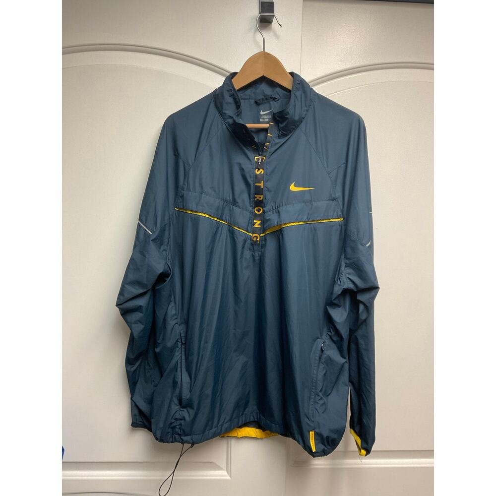 Livestrong Jacket Mens XXL Steel Blue Half Zip Windbreaker Cycling